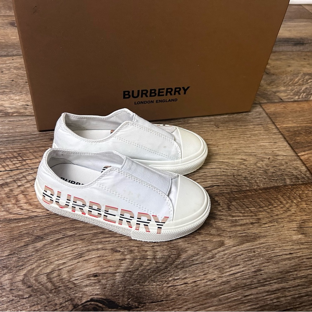 Burberry Kids White Slip-On Shoes